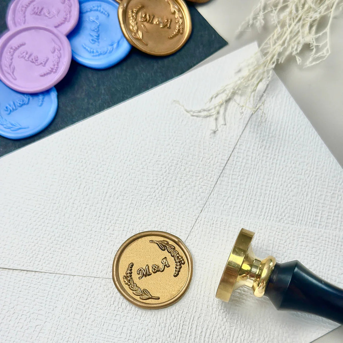 Custom Botanical Monogram Wax Seal Stamp