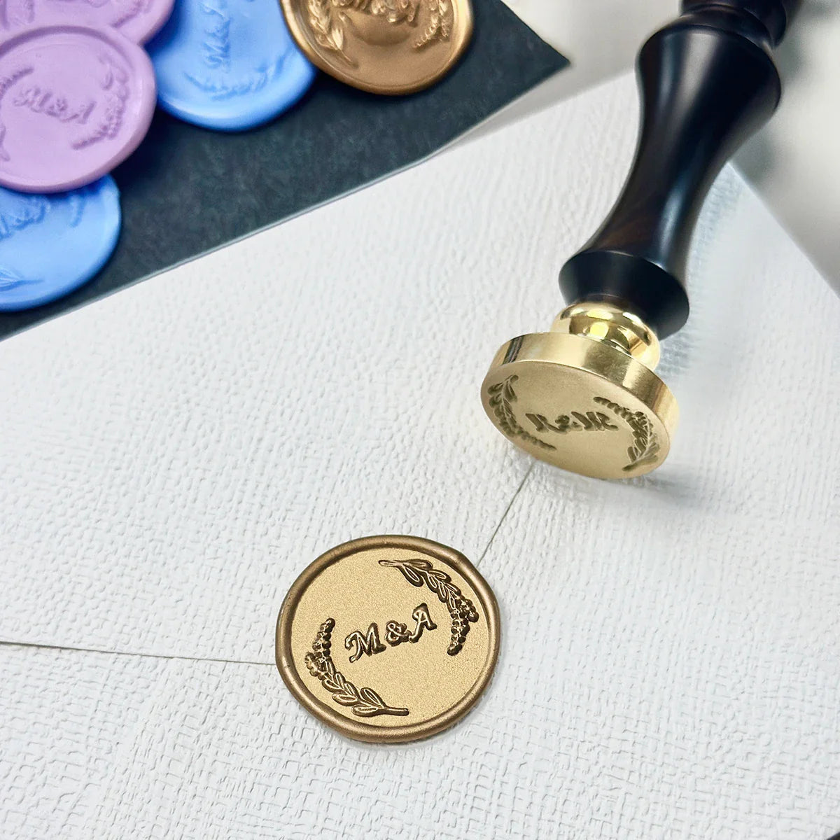Custom Botanical Monogram Wax Seal Stamp