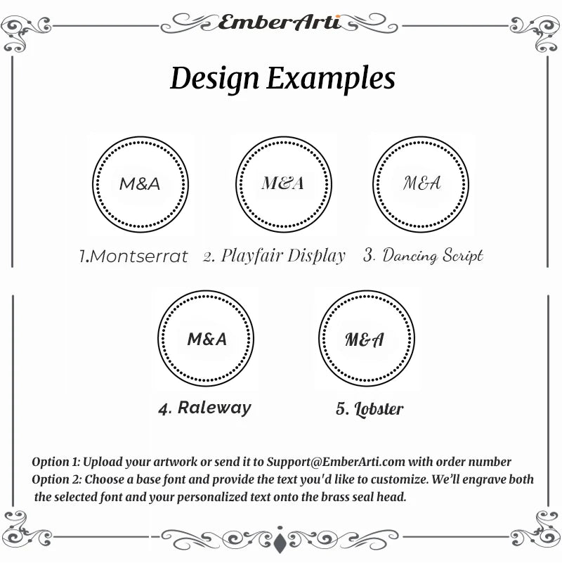 Custom Classique Border Monogram Wax Seal Stamp