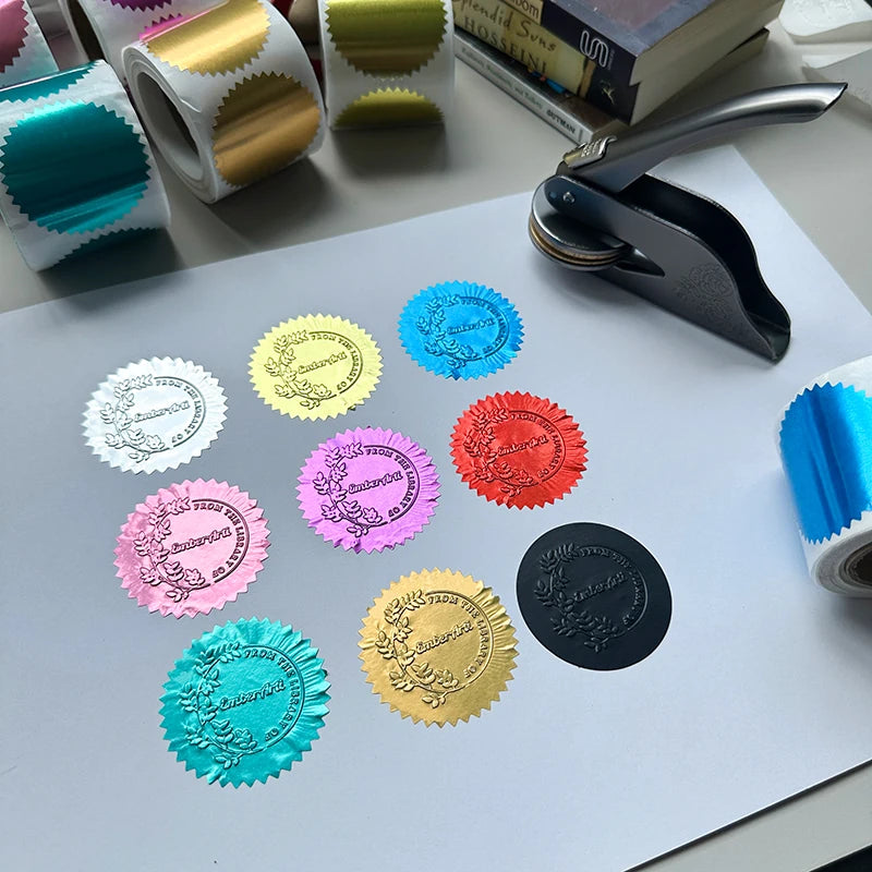 Gold Embosser Seal Stickers& More Colors Available
