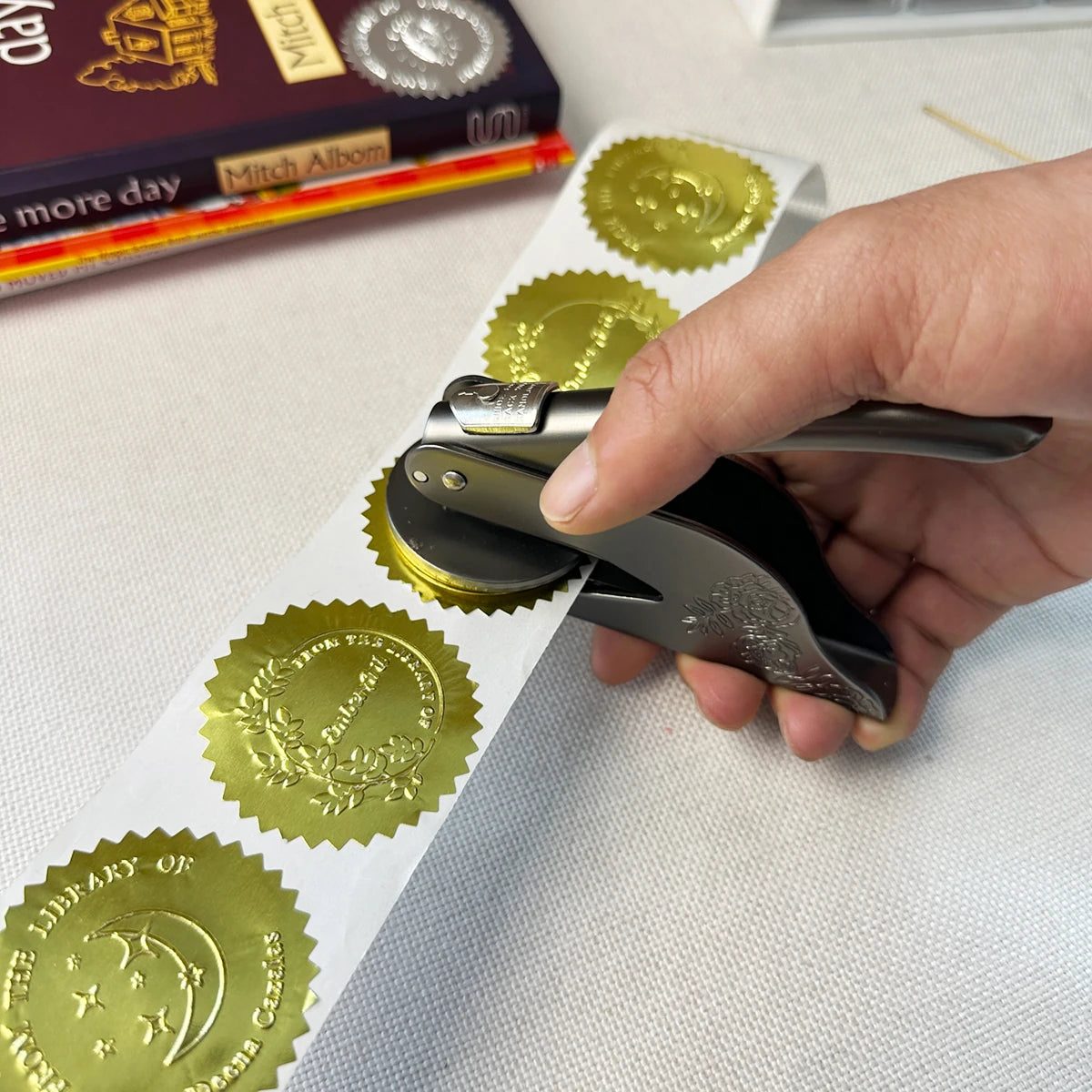 Gold Embosser Seal Stickers& More Colors Available